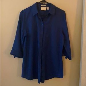 Chicos Super cute royal blue button down shirt